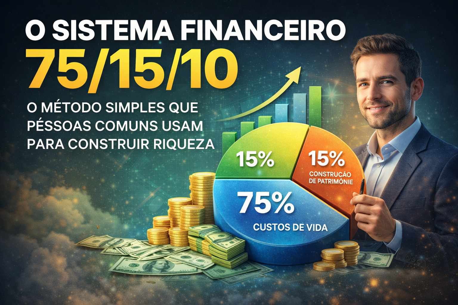 Leia mais sobre o artigo Sistema Financeiro 75/15/10: Como Organizar o Dinheiro e Construir Riqueza